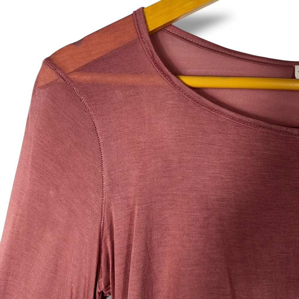 Intimately Free People Current Mood Ruched Sleeve Sheer Top, Petals, Size Medium - Picture 3 of 11